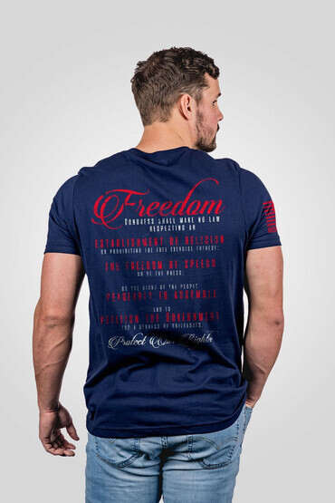Nine Line Freedom 1A Short Sleeve T-Shirt in Navy with Freedom 1A Graphic